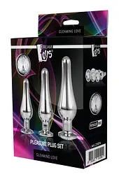 Анальні пробки набір металевих іграшок Dream Toys Gleaming Love Pleasure Set Silver — 3 конічні розміри - мініатюра 4