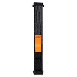 Браслет NormalCloth для Samsung Galaxy Watch 6 Classic 43mm 6 Classic 47mm - чорно-жовтогарячий ширина кріплення 20мм нейлоновий Watchbands (W21-2WB27635260) - мініатюра 3