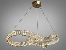Люстра стельова LED Diasha 536/800G, 180W, золото, кришталева, для коридору, вітальні, кухні, офісу - мініатюра 2