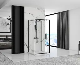 Душова кабіна Rea Rapid Swing 120x80 black пристінна REA-KPL-009961, Чорний матовий, Універсальна, прозрачний, Чорний матовий - мініатюра 5
