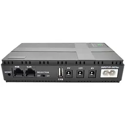 ДБЖ UPS для роутера 36W DC1036P, 10400 mAh Black DC 5/9/12V, 5.5x2.5mm, USB, POE для конвертера, ONU, камери