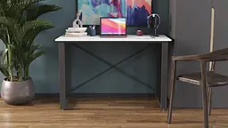 Письмовий стіл Ferrum-decor Драйв 750x1400x600 Чорний метал ДСП Біле 16 мм (FRD-103129) - мініатюра 7