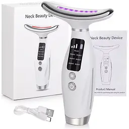  Масажер для шиї та обличчя з підігрівом NeckLift Pro 7 в 1 LED
