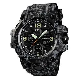 Наручний годинник чоловічий Skmei 1155 Gray Black, 1155BGYBK (12278)