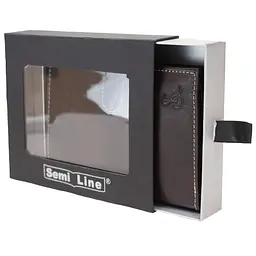 Портмоне чоловіче шкіряне Semi Line RFID Brown (P8266-1) - мініатюра 4