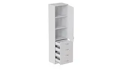 Пенал Анжело Ferrum-decor на 3 полиці з дверима та 4 ящиками 1900x500x380 ДСП Білий 16 мм (FRD-104965) - мініатюра 3