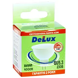 Лампочка Delux JCDR 3 Вт 4000K 220 В GU5.3 (90020566) - мініатюра 2