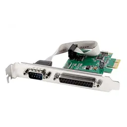 Контролер PCI-E - Gembird PCI-Express для COM-порту та LPT-порту, низькопрофільна планка в комплекті (PEX-COMLPT-01)