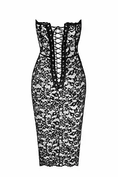 Сукня Noir Handmade F301 Catalyst, XL, black, міді, мереживо, відкриті плечі, шнурівка на спині - мініатюра 6