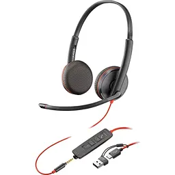 Гарнітура Poly BlackWire C3225 USB-C HS Stereo + 3.5mm Plug + USB-C/A Adapter (Bulk) (8X229A6)