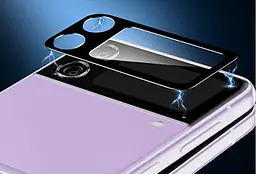 Захисне скло на камеру HD DK 3D Color Glass для Samsung Galaxy Z Flip3 5G F711 black - мініатюра 5