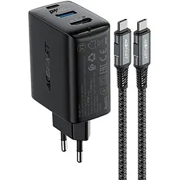 МЗП Acefast A17 PD65W GaN (1USB-A/1C/1HDMI) + кабель Type-C to Type-C Black