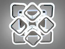 Люстра стельова LED Diasha AS8060/4+4HR, 110W, 3200K-6500K, хром, сучасний стиль для дому - мініатюра 9