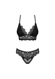 Комплект білизни Obsessive Renelia L/XL чорний - мініатюра 5