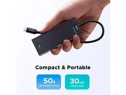 USB-хаб UGREEN CM806 5-in-1 Port Black (55334) - мініатюра 4
