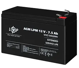Акумуляторна батарея для ДБЖ LogicPower AGM 12 V / 7.5 А*ч (LP3864) - мініатюра 2