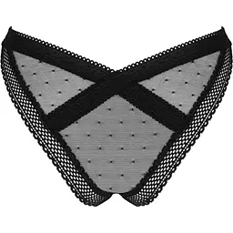 Мереживні трусики із заниженою талією Obsessive Estiqua panties M/L, чорні - мініатюра 2