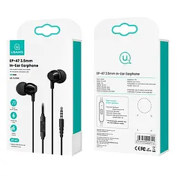 Дротова гарнітура Usams In-Ear Earphone US-SJ594 EP-47, 3.5mm, 1.2m, black - мініатюра 5