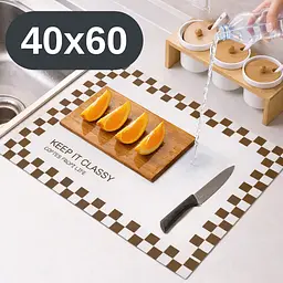 Антиковзаючий кухонний килимок 40×60 см — абсорбуючий для сушіння посуду та під кавоварку KT8001625