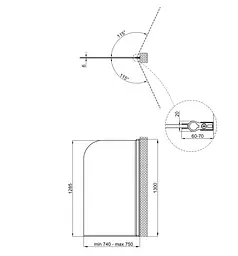 Душовий екран Qtap Standard STDBLM407513APR - мініатюра 7