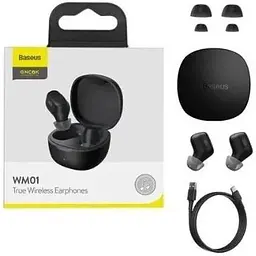 Навушники бездротові Baseus Bowie WM01 True Wireless Earphones NGTW370001 чорні - мініатюра 6