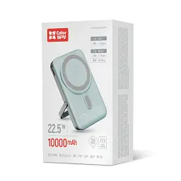 Універсальна мобільна батарея ColorWay 15W MagSafe & Watch Wireless 10000mAh Aquamarine (CW-PB100LPA2MT-WPDD)