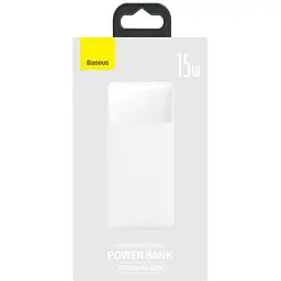 Зовнішній акумулятор (павербанк) Baseus Bipow Digital Display Powerbank 15W 30000 mAh White (PPBD050202) - мініатюра 6
