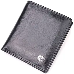 Компактний гаманець для грошей із натуральної гладкої шкіри ST Leather 19418 чорний