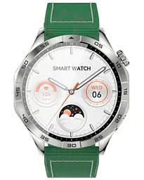 Смарт-годинник XO Watch 4 AMOLED Screen Smart Sports Call Watch сріблястий зелений ремінець