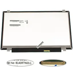 УЦІНКА! Матриця 14.0" B140RTN03.1 (1600*900 40pin LED SLIM (вертикальні вушка) матова роз'єм праворуч внизу) для ноутбука