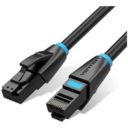 Патч-корд 10м, UTP cat 6 RJ-45 flat black Vention (IBJBL)