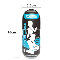 Мастурбатор Lovetoy Sex In A Can Mouth Stamina Tunnel тілесний - мініатюра 2