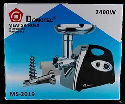 М'ясорубка електрична із соковижималкою Domotec MS-2019 чорна 2400W (4334_1838) - мініатюра 2