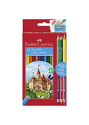 Набір олівців 12 кол. FABER CASTELL Замок + 3 двокольорові + стругачка (110312)