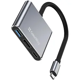 Концентратор ColorWay USB-C 3-in-1 USB 3.0 + HDMI 4K + USB-C PD100W (CW-HUB08)