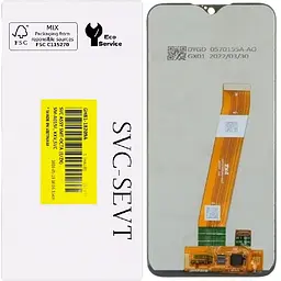 Дисплей Samsung A015M Galaxy A01 /M015M чорний, з широким роз'ємом, оригінал, сервісне пакування, GH81-18209A