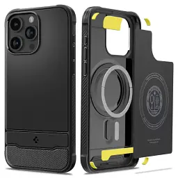 Чохол Spigen Rugged Armor (MagFit) Matte Black для iPhone 15 Pro (ACS06703) - мініатюра 6
