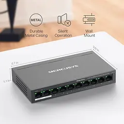 Комутатор Mercusys 10-портовий 10/100 Мбіт/с ( 8 портів PoE +) Mercusys, MS110P (MS110P) - мініатюра 6