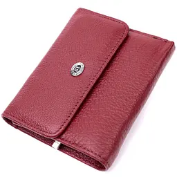 Шкіряний жіночий гаманець із монетницею ST Leather 19480 бордовий - мініатюра 4