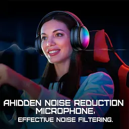 Навушники Onikuma Bluetooth Headphones with ANC Microphone 3, BT5.3, Type-C, AUX, ANC, 800mAh, 38H, RGB, black - мініатюра 10