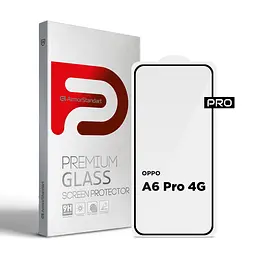 Захисне скло на OPPO A6 Pro 4G з олеофобним покриттям, Pro, повне проклеювання, антистатичний і пиловідштовхуючий шар, 9H, самоклеючеся, 2.5D, на весь екран, антистатичний клей, ArmorStandart (ARM89183)