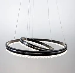 Чорна LED люстра на 2 кільця з хромованою смужкою Line.F A 55060/2P BK+CR - мініатюра 4