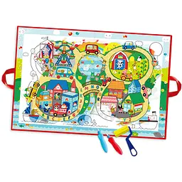 Водна розмальовка-килимок Let's Craft Magic Reveal Mat "Магічні перетворення" Жваве містечко - мініатюра 2