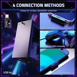 Ігрова гарнітура Attack Shark L80PRO Wireless, 2.4GHz/Bluetooth/3.5mm Black (L80PROB_AS) - мініатюра 5