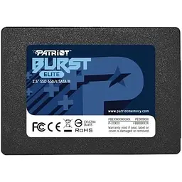Твердотільний накопичувач SSD 1.92Tb, Burst Elite, SATA3, 2.5", 3D TLC, 450/320 МБ/с Patriot teh0019753