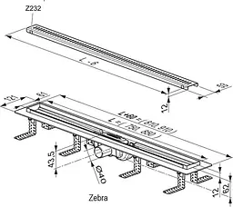 Душовий канал Ravak OZP Zebra 850 X01434 - мініатюра 4