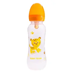 Пляшечка для годування з силіконовою соскою Baby Team 1310_помаранчевий 250 мл
