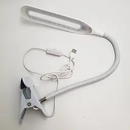 Світлодіодна настільна USB-лампа, гнучка, на прищіпці, 24 LED, UKC XSD 206, біла