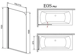 Шторка для ванни Radaway Eos PNJ 50 205102-101R права - мініатюра 4