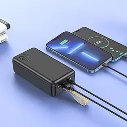 Зовнішній акумулятор Power bank HOCO J87B Tacker PD20W+QC3.0 30000mAh батарея заряджання Чорний - мініатюра 4